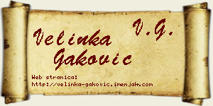 Velinka Gaković vizit kartica